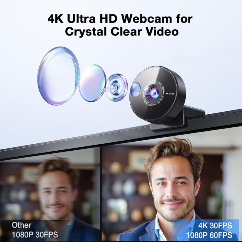 eMeet C950 4K Webcam for PC - 8 Megapixels 4K UHD - Image 2